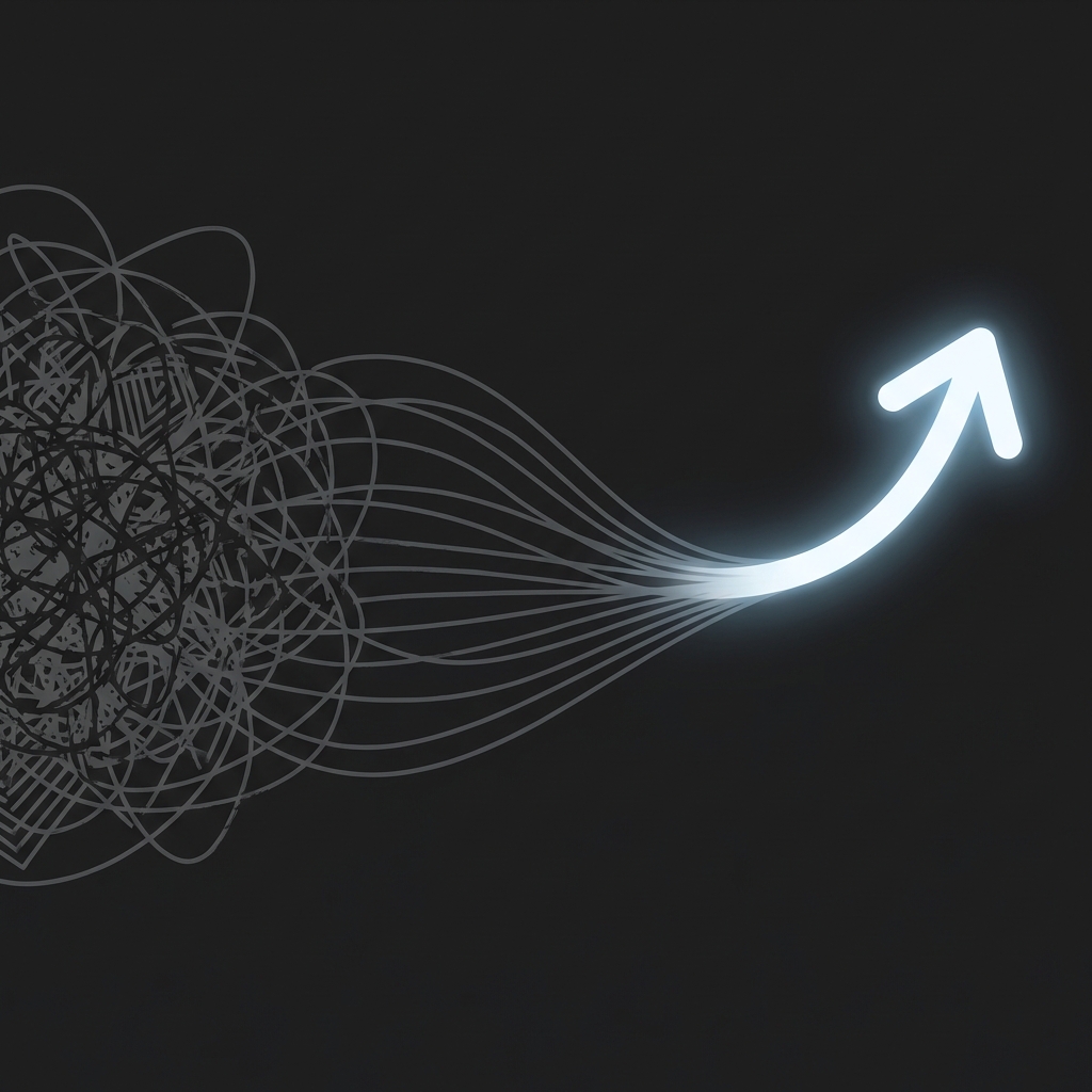 Diagram comparing friction-heavy and friction-light workflows.